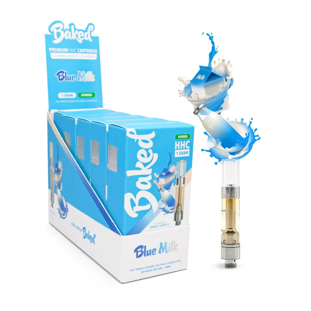 Blue Milk HHC Vape Carts - Baked HHC - DistroMike Wholesale 5 pack