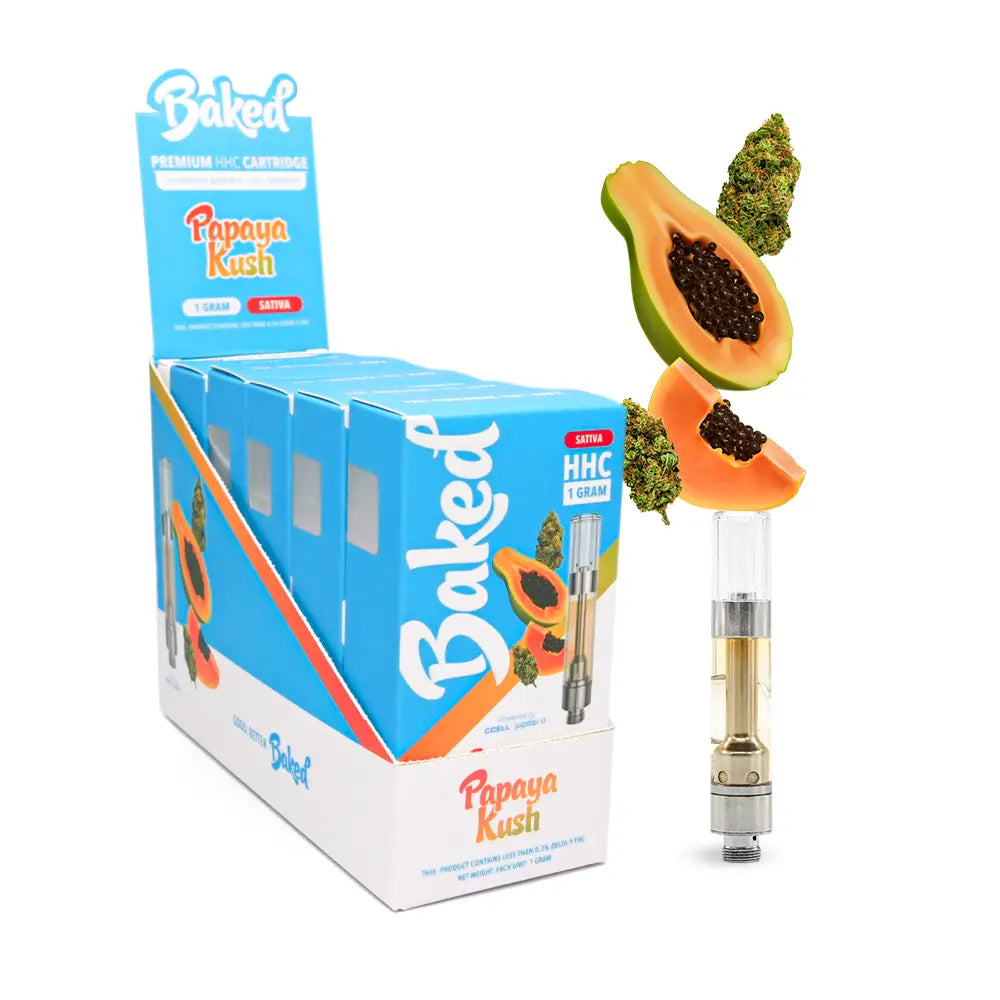 Papaya Kush HHC Vape Cart Sativa HHC Cart Baked - 5 Pack - DistroMike