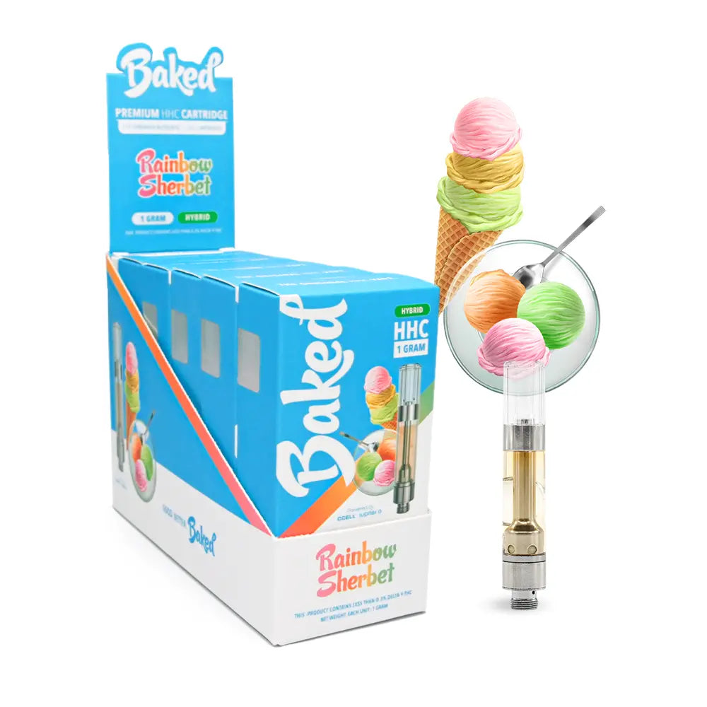 Rainbow Sherbet HHC Vape Cartridge - Hybrid Vape Cartridge - Baked HHC - DistroMike Wholesale