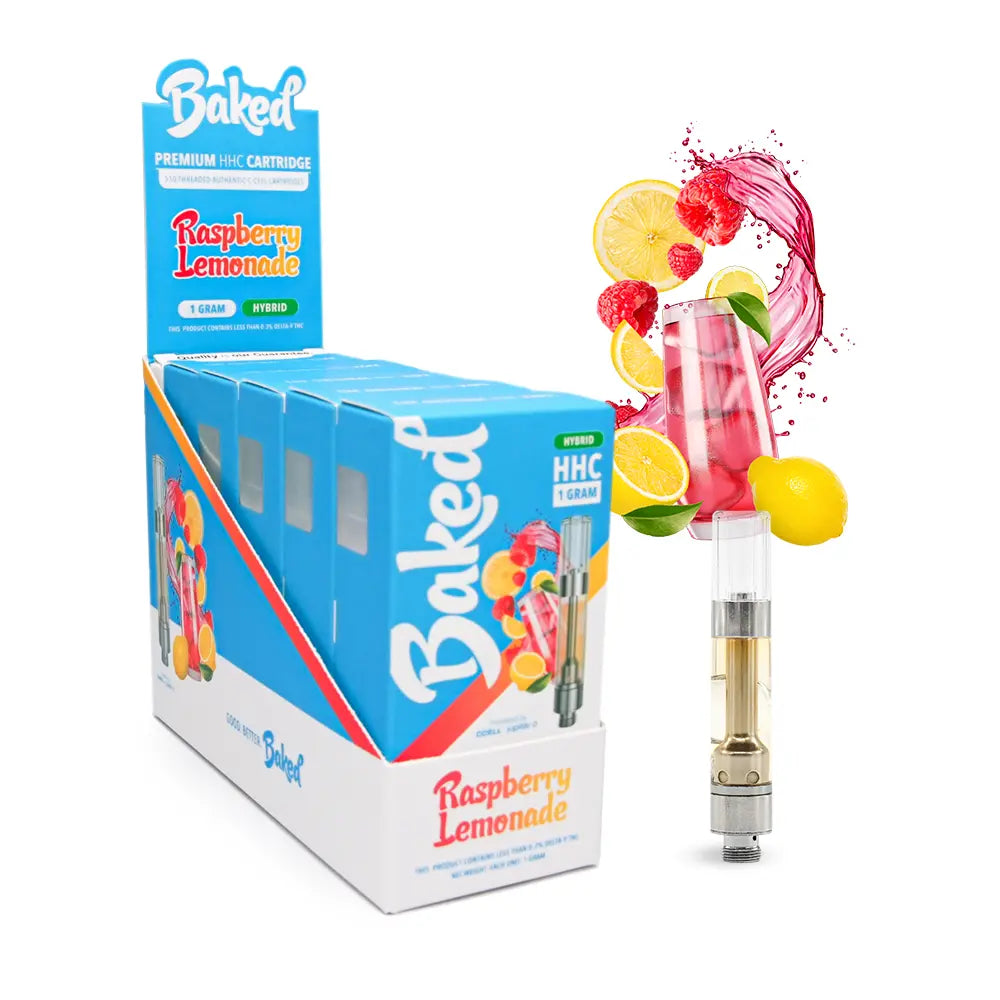 Raspberry Lemonade HHC Vape Carts - HHC Vapes - Baked HHC - DistroMike Wholesale 5 pack