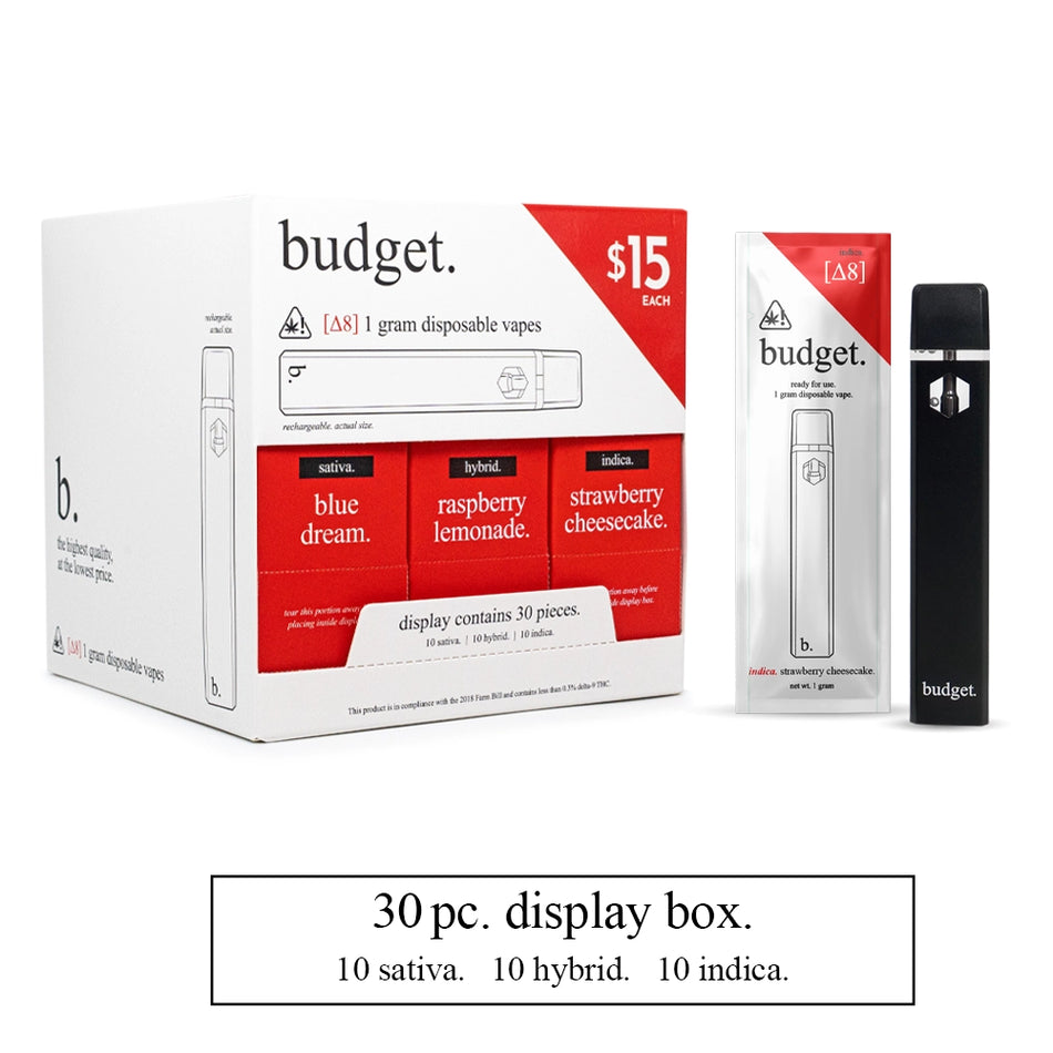 30pc Starter Box Delta-8 THC 1 Gram Disposable Vape Pens by budget