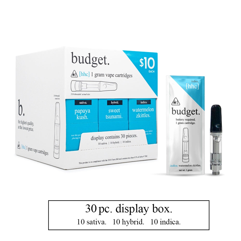 30pc Starter Box HHC 1 Gram Vape Cartridges by budget
