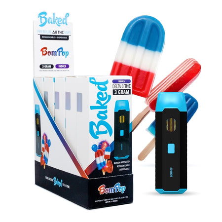 BomPop - 5 Pack - Baked Delta 8 THC Blend - DistroMike Wholesale