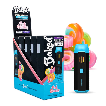Pink Gummy Indica - 5 Pack - Baked THCP HHC Blend - DistroMike Wholesale
