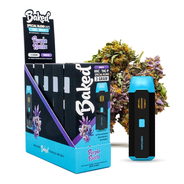 Purple Runtz Indica - 5 Pack - Baked THCP HHC Blend - DistroMike Wholesale