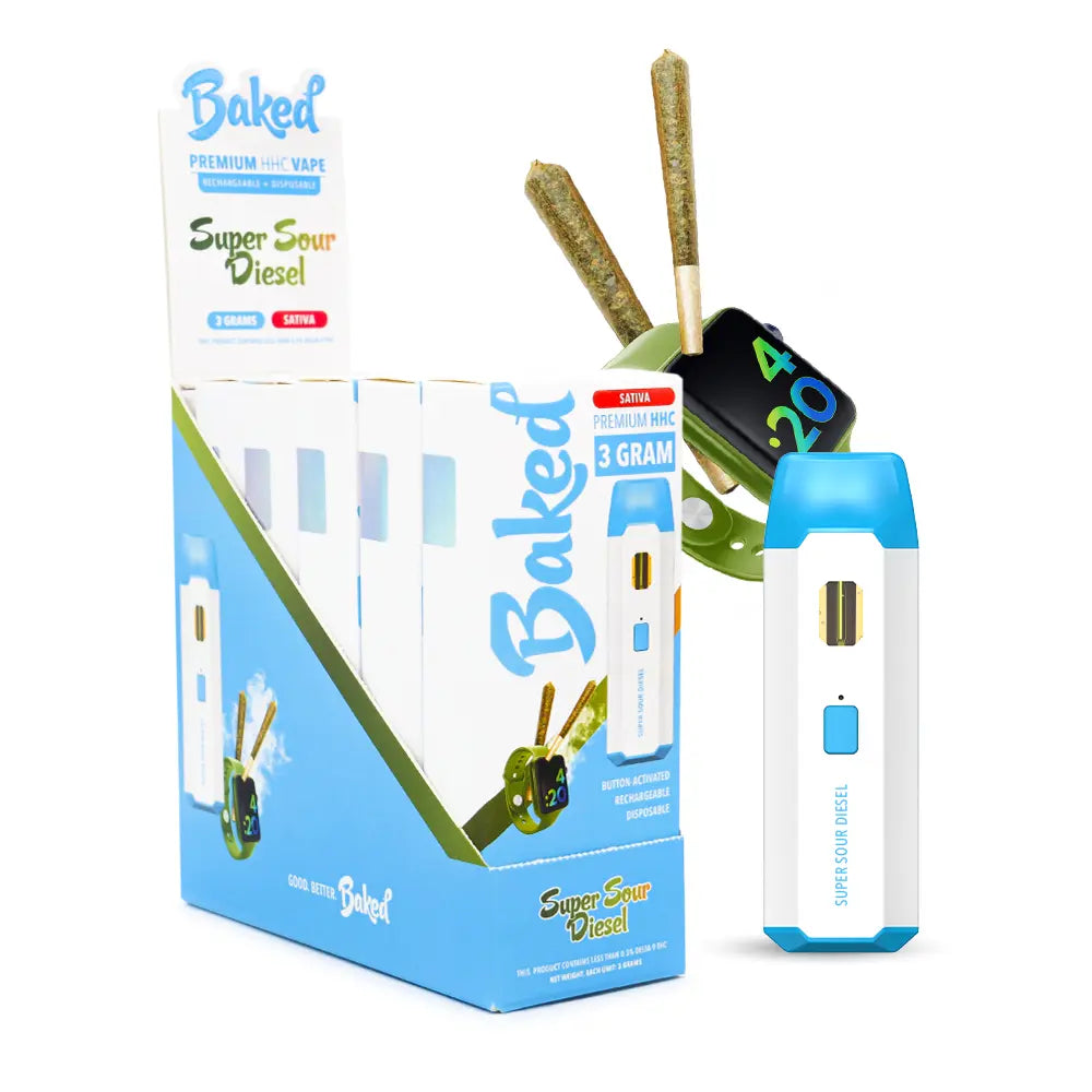 Super Sour Diesel HHC Sativa Vape Pens - Baked HHC - 5 Pack - DistroMike Wholesale