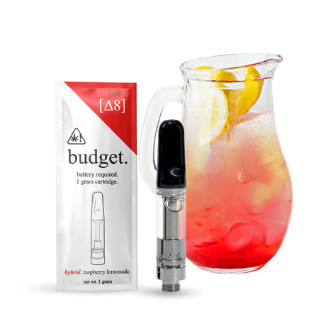 Budget Refill 10pc 1G Delta-8 Vape Cartridge - Raspberry Lemonade - Hybrid