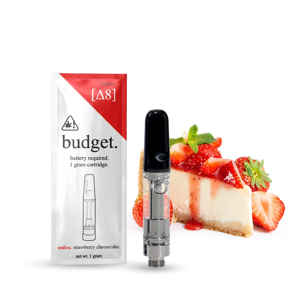 Budget 1G Delta-8 Vape Cartridges - Strawberry Cheesecake - Indica