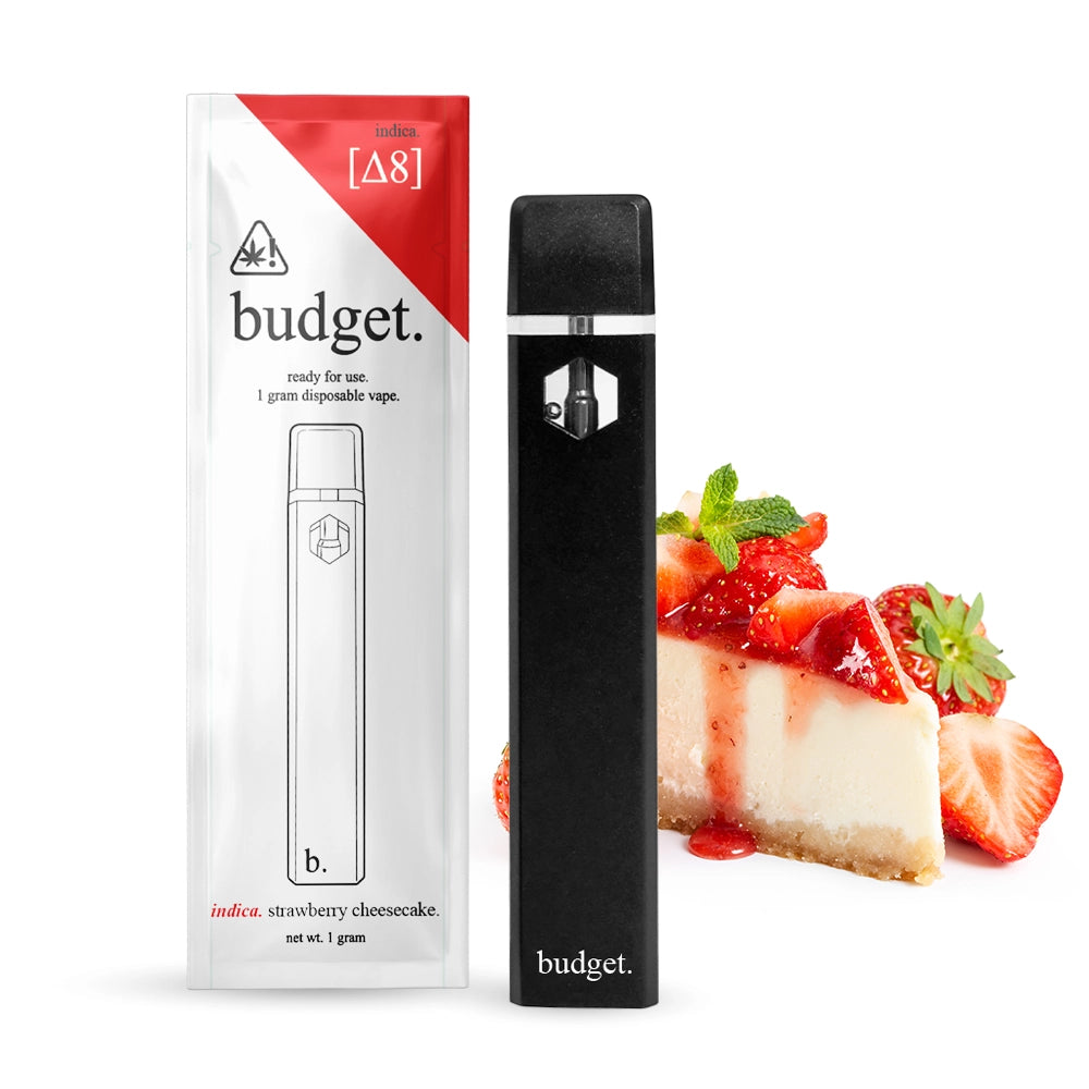 Budget 1G Delta-8 Disposable Vape Pens - Strawberry Cheesecake - Indica
