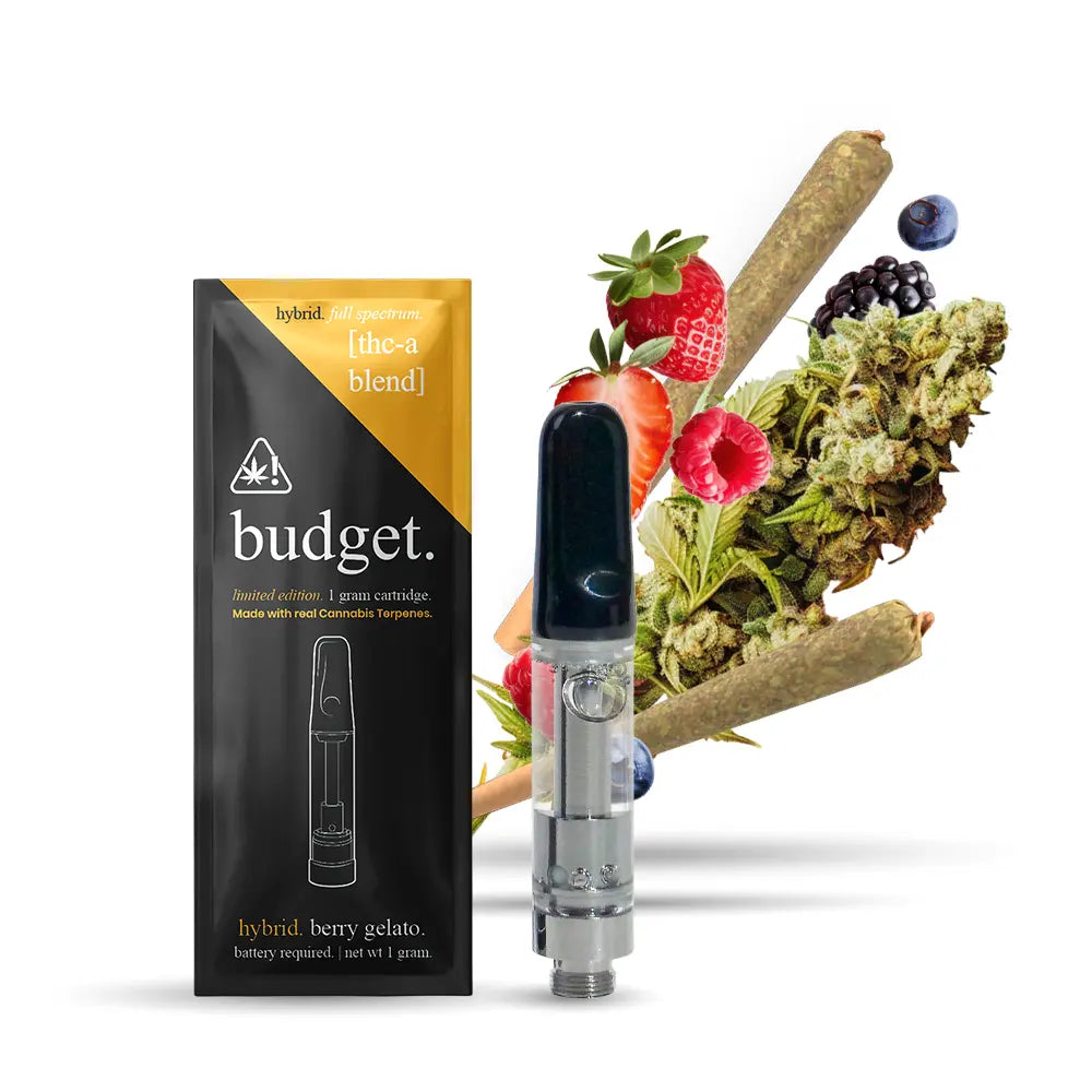 Budget 1G THC-A Blend Vape Cartridge - Berry Gelato - Hybrid