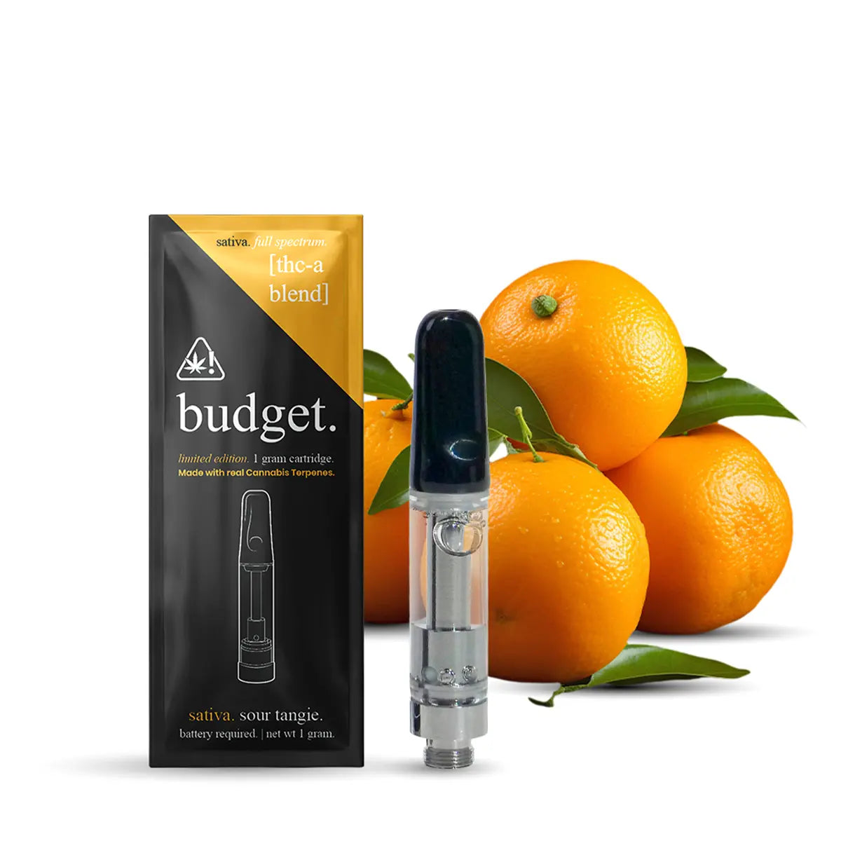 Budget 1G THC-A Blend Vape Cartridges - Sour Tangie - Sativa