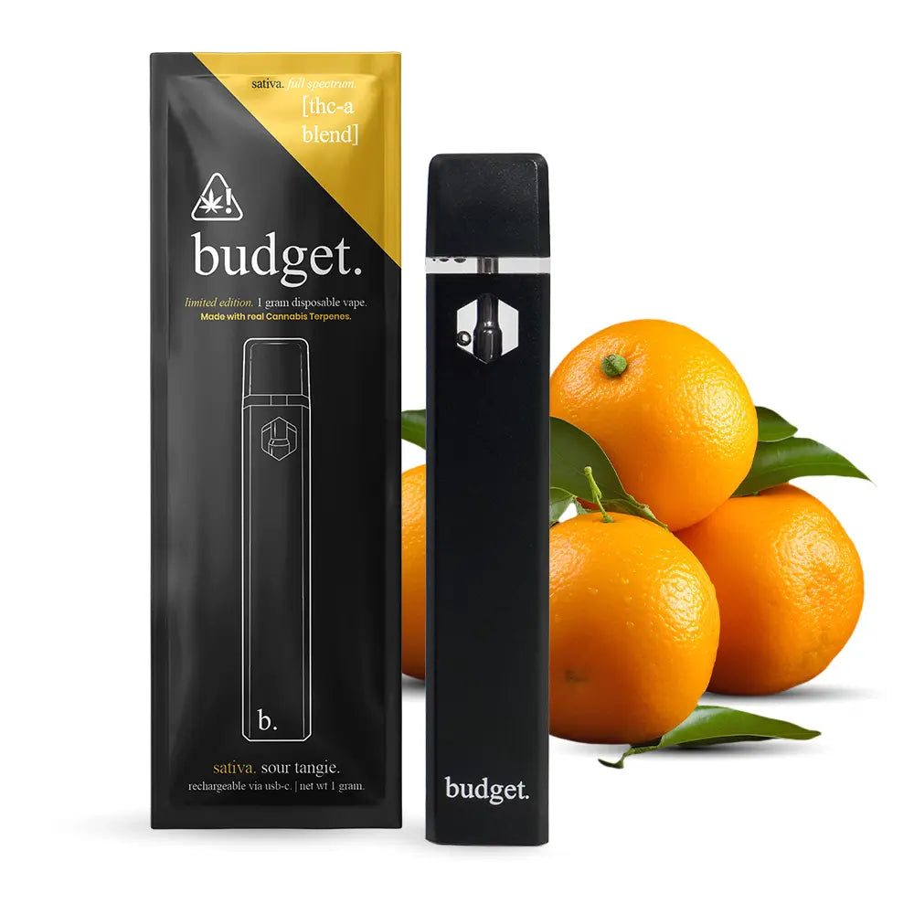 Budget 1G THC-A Blend Disposable Vape Pens - Sour Tangie - Sativa