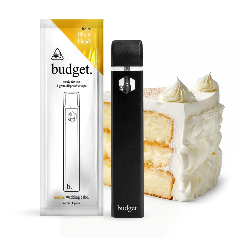 Budget 1G THC-A Disposable Vape Pen - Wedding Cake - Indica