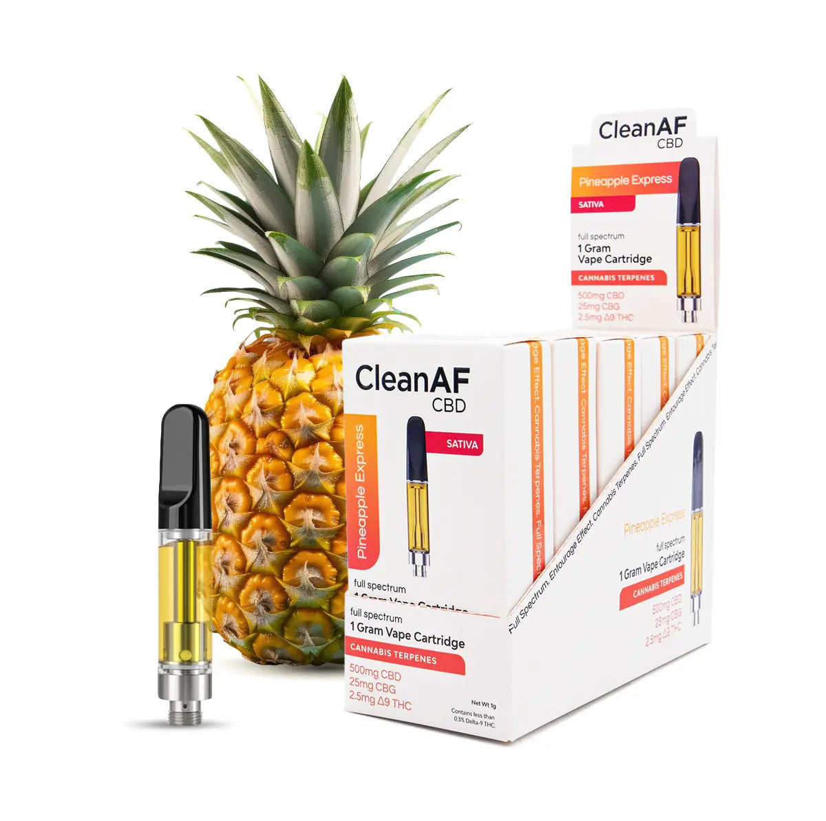 Pineapple Express Vape Cartridges - 5 Pack - CleanAF CBD