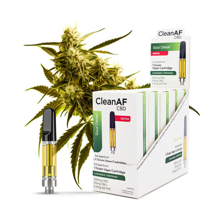 Sour Diesel Vape Carts CleanAF CBD 5 Pack