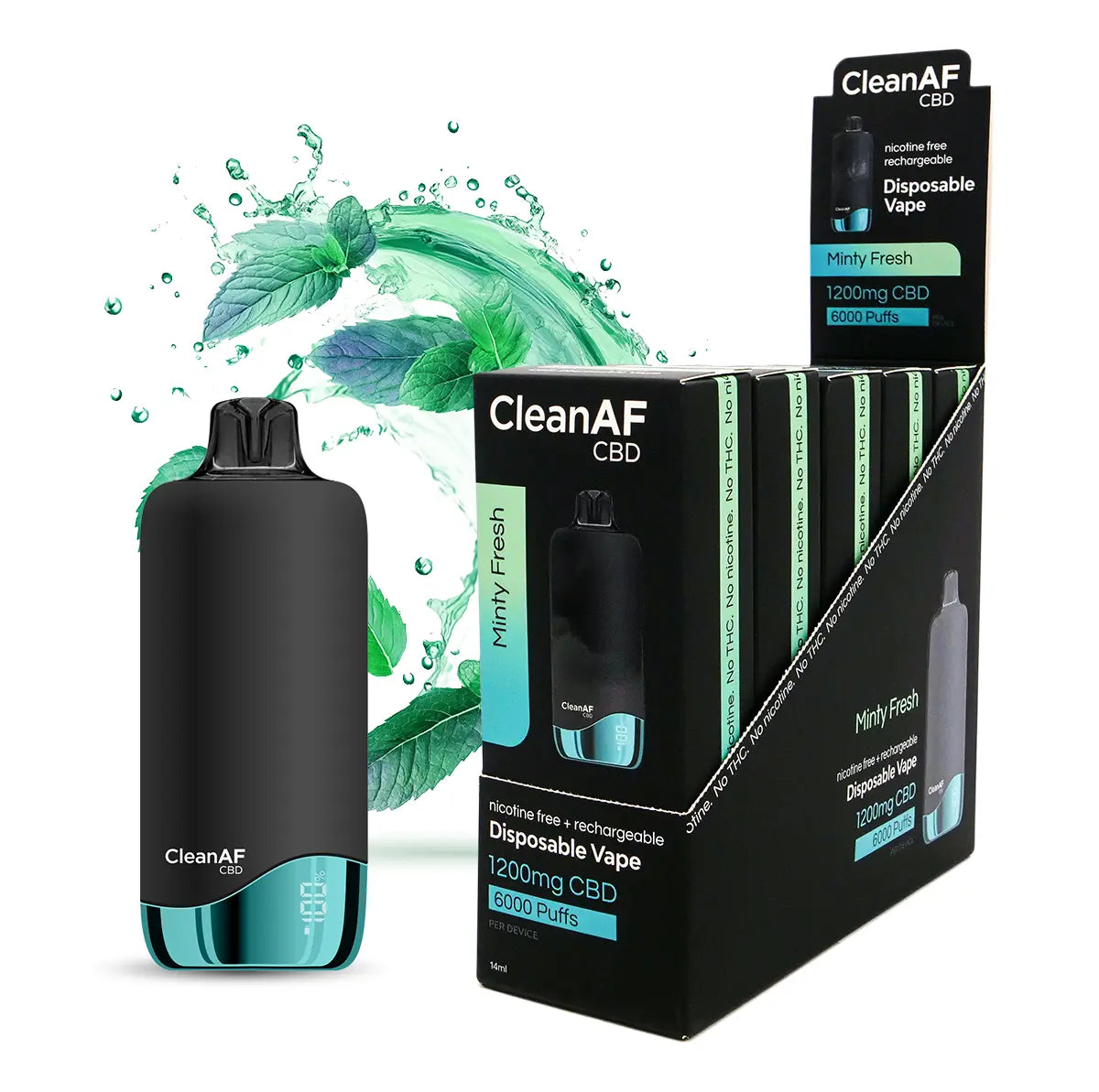 Minty Fresh CBD Vape Pen 5 Pack - CleanAF CBD