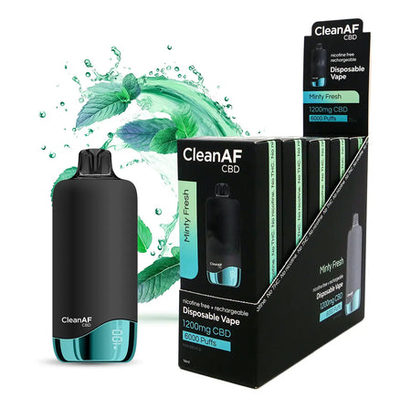 Minty Fresh CBD Vape Pen 5 Pack - CleanAF CBD