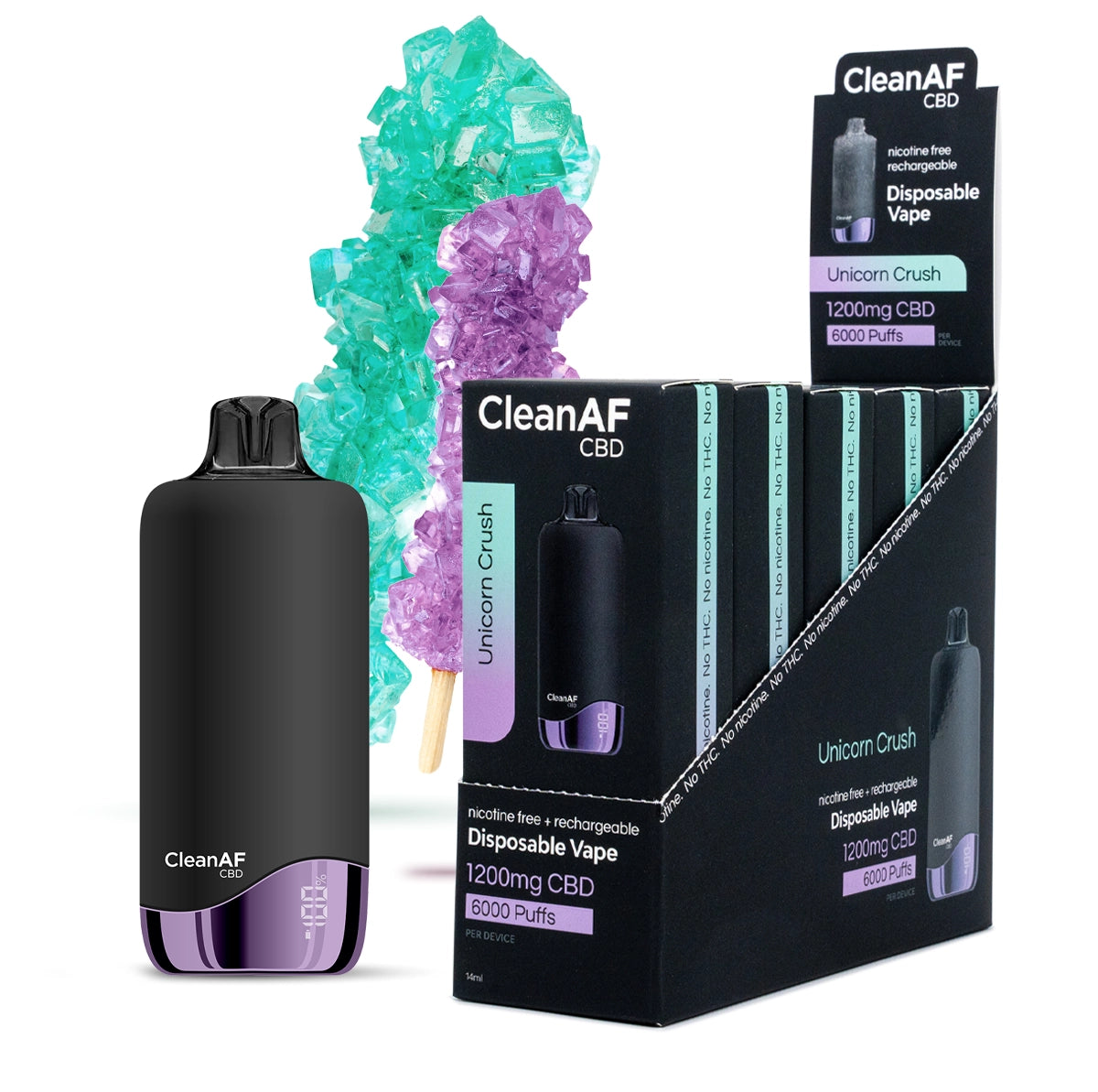 Unicorn Crush CBD Vape Pen 5 Pack - CleanAF CBD