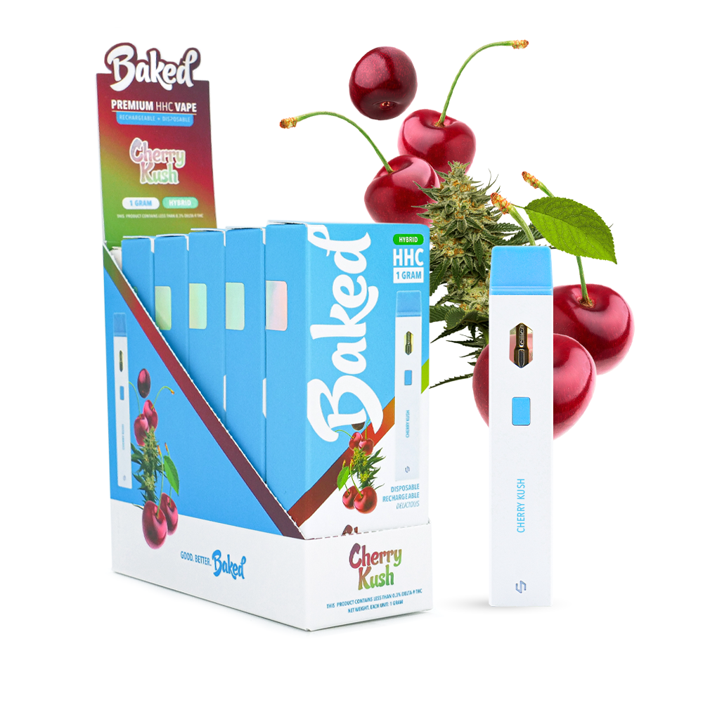 HHC Vape Pen - Cherry Kush Hybrid Vape - Baked HHC - DistroMike Wholesale 5 Pack