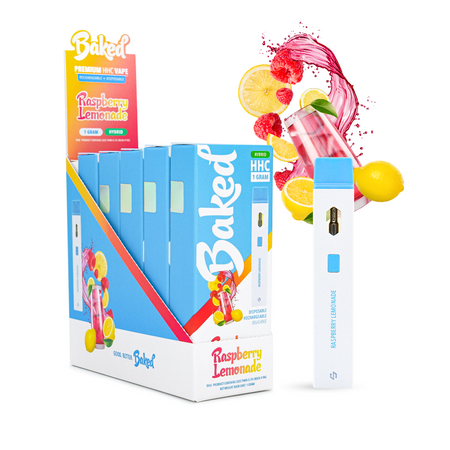 HHC Vape Pen - Raspberry Lemonade Hybrid Vapes - Baked HHC - DistroMike Wholesale 5 Pack
