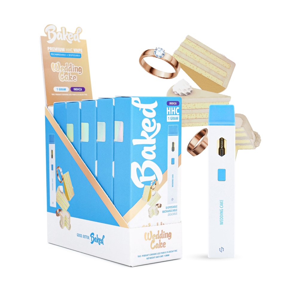HHC Vape Pen Wedding Cake Vape - Baked HHC - DistroMike Wholesale 5 Pack