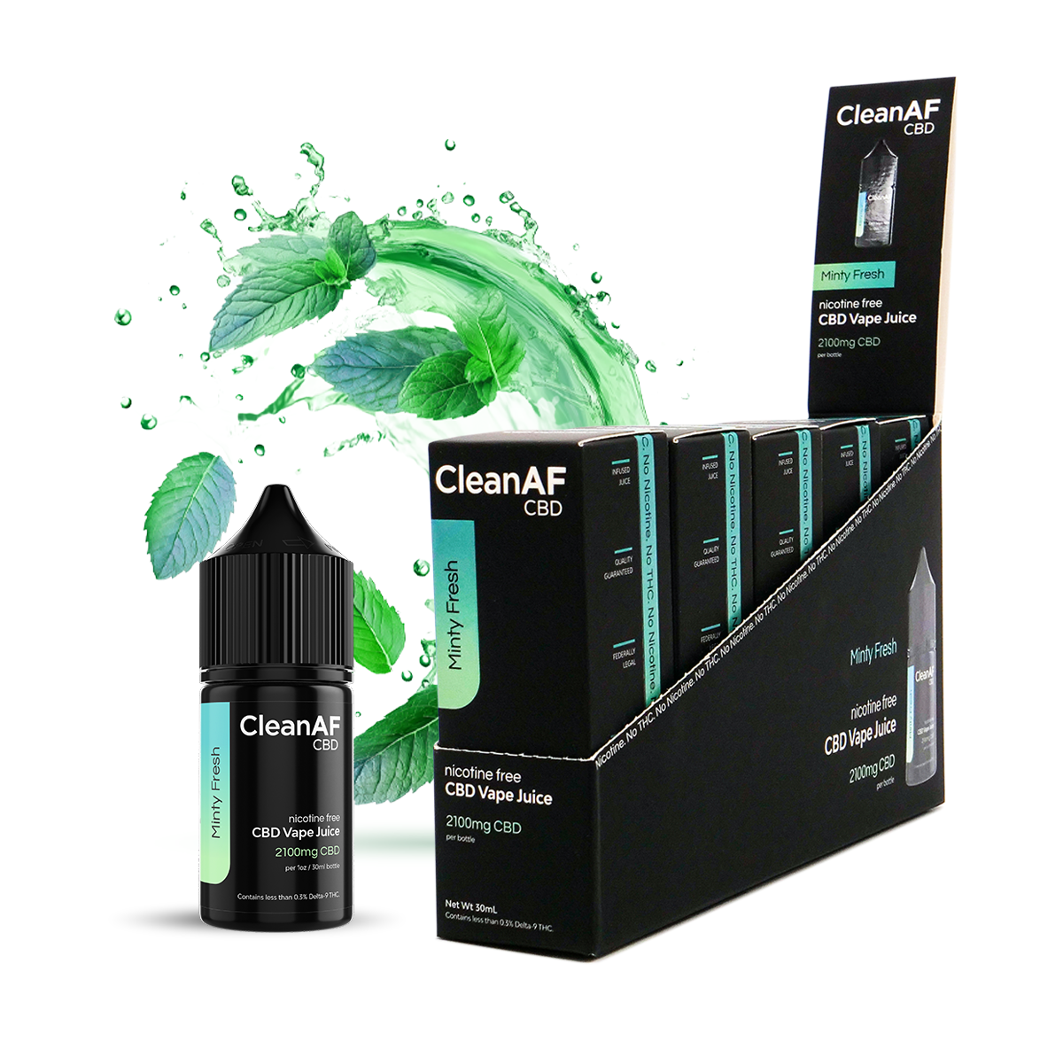 Minty Fresh CBD Vape Juice 5 Pack Distromike Wholesale