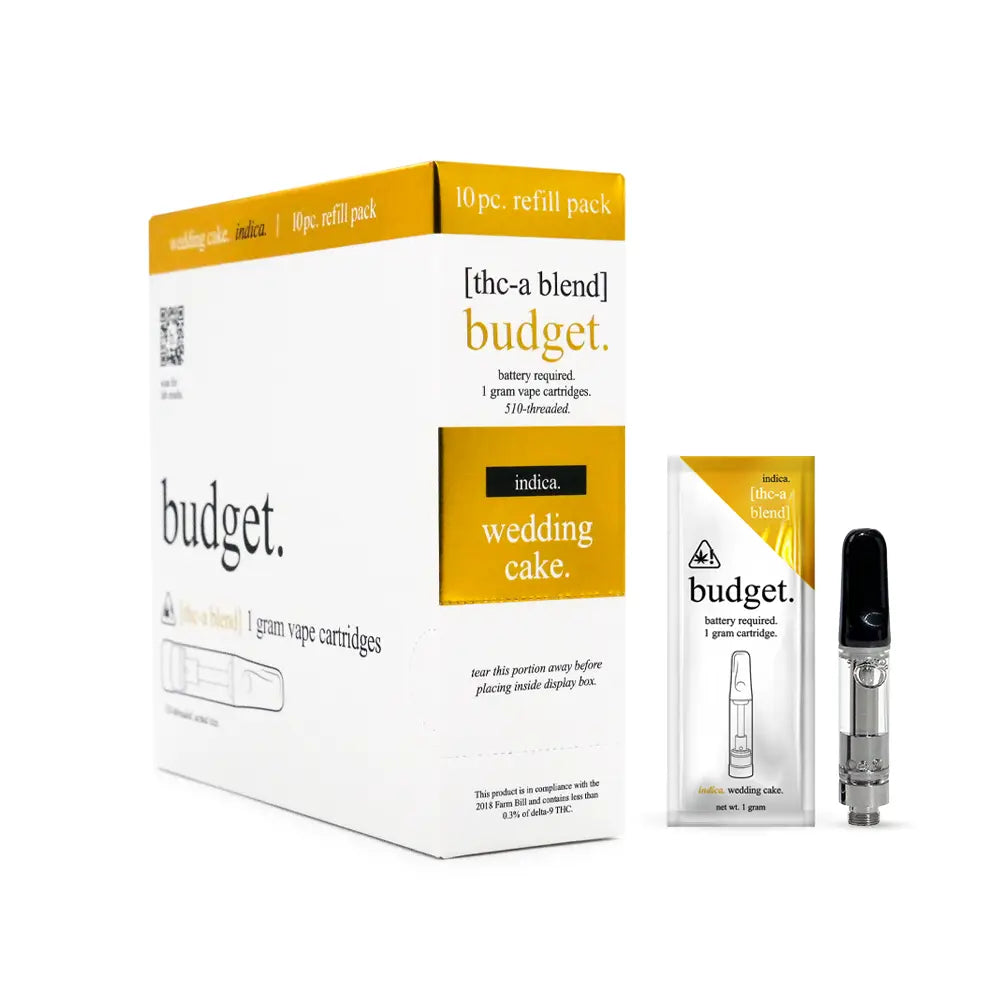 Wedding Cake THCA Vape Carts Indica Vape Carts Budget Brand Vape Carts