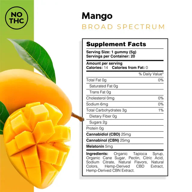Mango CBD Sleep Gummies By CleanAF CBD